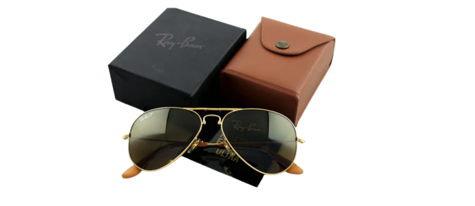 RAY-BAN Folding Aviator 22KT GOLD P3 Plus Sunglasses RB 3479KQ 001/M7
