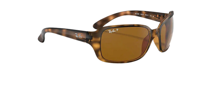 RAY-BAN RB4068 Tortoise Square Wrap B-15 Glass Lens Sunglasses 642