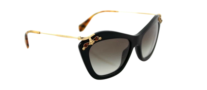 MIU MIU Women's Crystals Black Sunglasses SMU 03P 1AB-0A7