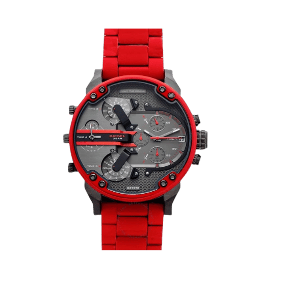 Diesel Red Gunmetal Men's Watch DZ7370