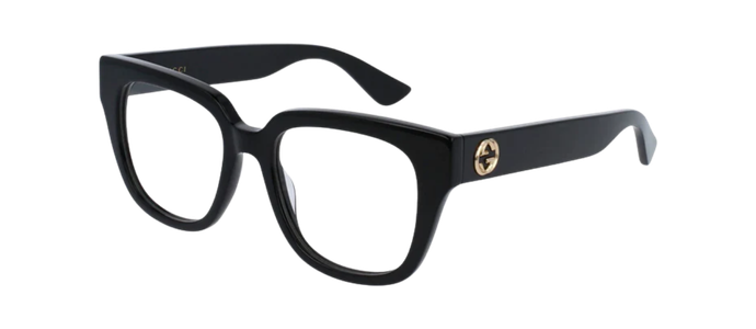 GUCCI Womens Glossy Black Eye Glasses Frame CatEye GG 0037O 001 37O