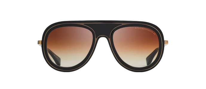 DITA ENDURANCE 88 Black Gold Brown Titanium Pilot Sunglasses DTS107-01