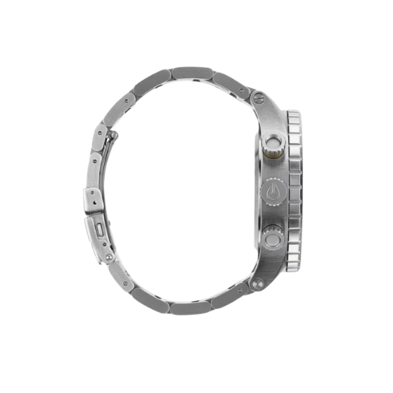 Nixon 48-20 Chrono Black Dial Brushed Steel Men's Watch A486-000