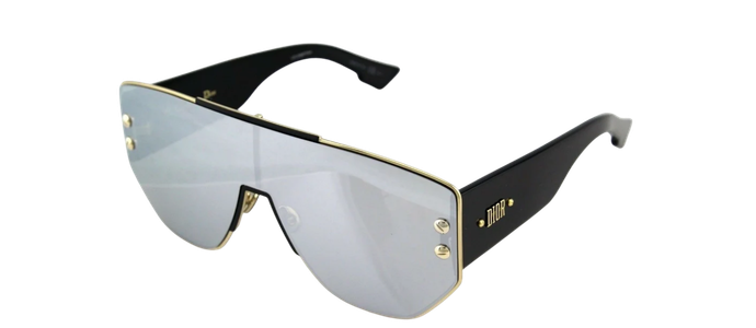 NEW Genuine CHRISTIAN DIOR ADDICT 1 Gold Black Shield Mirror Sunglasses RHL 0T