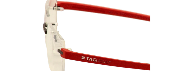 TAG HEUER Reflex 3 Black Red EyeGlasses Frame TH 3942 002 6015