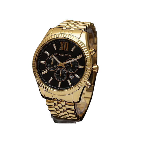 Michael Kors Lexington Gold-Tone Black Dial Men's Watch MK8286