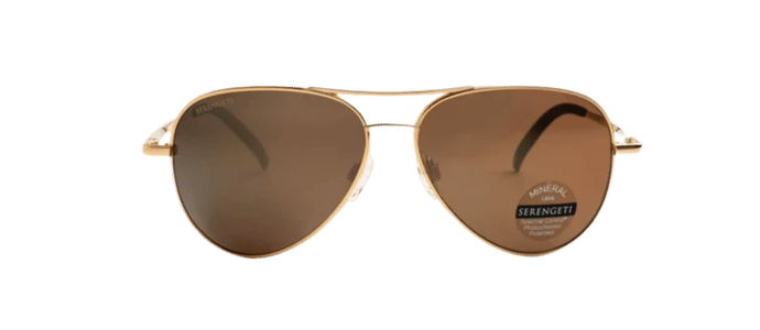 POLARIZED SERENGETI Carrara Small Drivers Gold Glass Lens Metal Sunglasses 8551