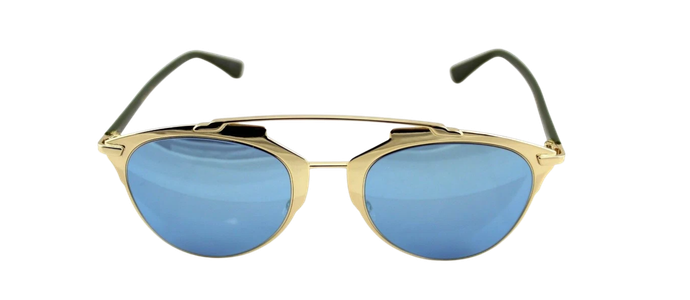 NEW Christian DIOR REFLECTED Rose Gold Khaki Blue Mirror Pilot Sunglasses XX8 3J