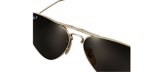 Ray-Ban 22kt Gold Plated Unisex Sunglasses RB 3479KQ 001/M7 58mm