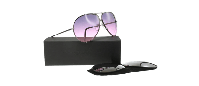 NEW Genuine PORSCHE DESIGN Titanium Silver Pink Pilot Sunglasses P 8478 M 66MM