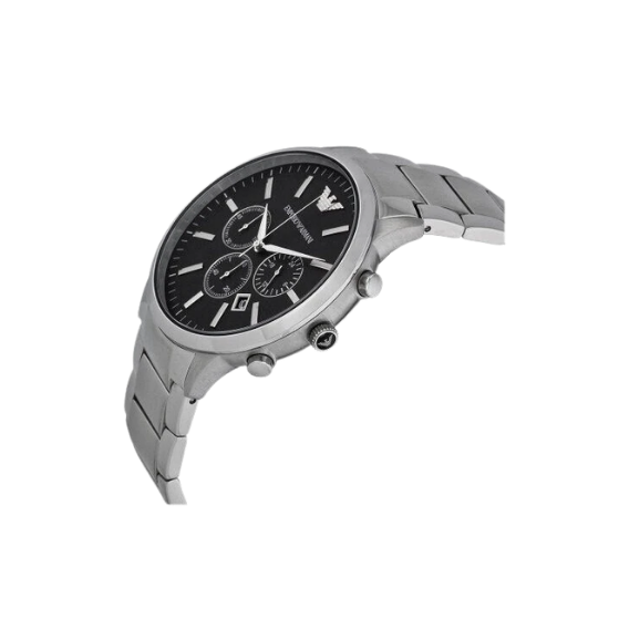 EMPORIO ARMANI Renato Chronograph 46mm Large Black Steel Men's Watch AR2460