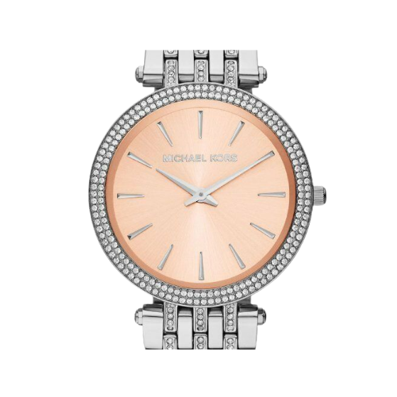 Michael Kors Darci Rose Dial Silver Tone Glitz Ladies Watch MK3218