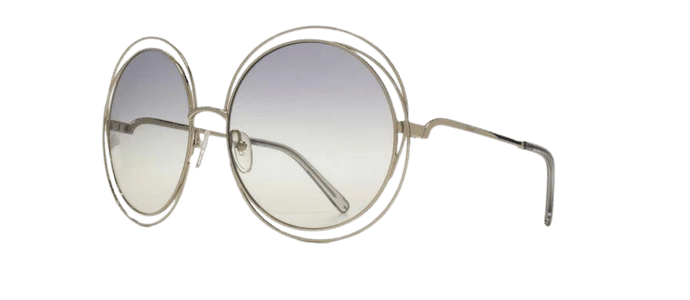 RARE New CHLOE Carlina Ladies Round Wire Frame Oversized Sunglasses CE 114 S 737