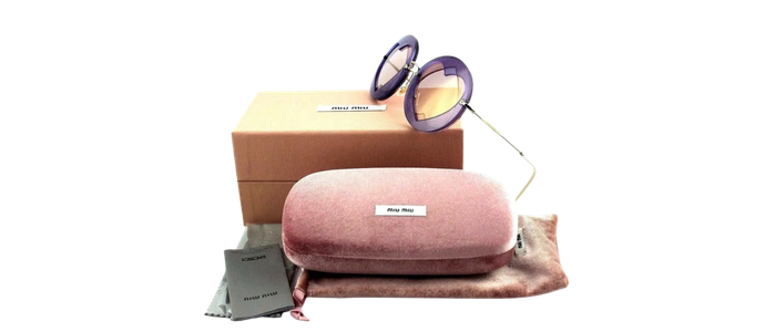 RARE NEW Genuine MIU MIU Lilac Pink Heart Round Sunglasses SMU 01S VA1-4M2 01SS