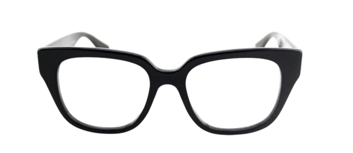 GUCCI Womens Glossy Black Eye Glasses Frame CatEye GG 0037O 001 37O