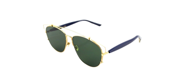 RARE New Christian DIOR TECHNOLOGIC Gold Blue Green Lens Pilot Sunglasses 1UU O7
