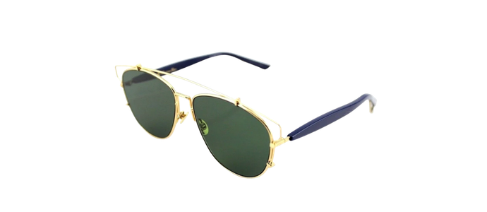 RARE New Christian DIOR TECHNOLOGIC Gold Blue Green Lens Pilot Sunglasses 1UU O7
