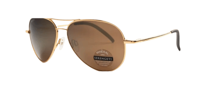 POLARIZED SERENGETI Carrara Small Drivers Gold Glass Lens Metal Sunglasses 8551