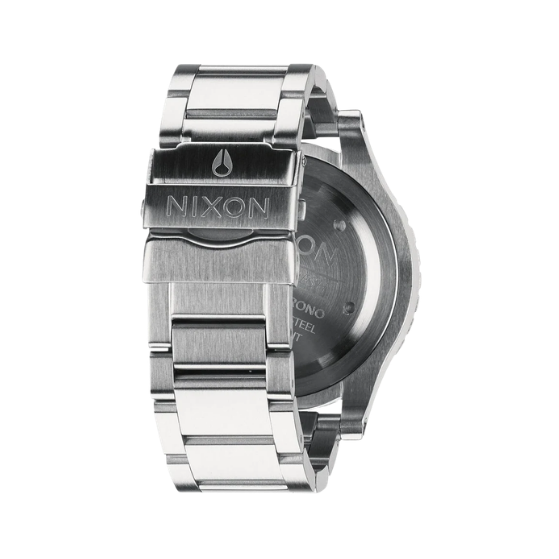 Nixon 48-20 Chrono Black Dial Brushed Steel Men's Watch A486-000