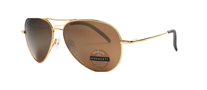 POLARIZED SERENGETI Carrara Small Drivers Gold Glass Lens Metal Sunglasses 8551
