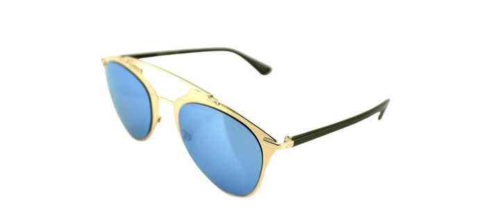 NEW Christian DIOR REFLECTED Rose Gold Khaki Blue Mirror Pilot Sunglasses XX8 3J