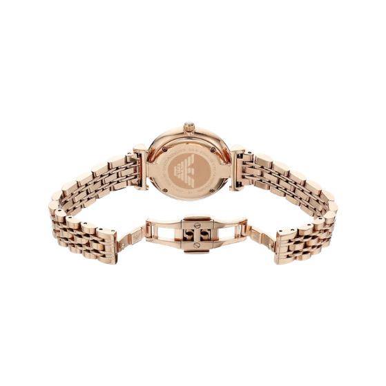 EMPORIO ARMANI Gianni T-Bar 32mm Rose Gold Steel Women's Watch AR1909