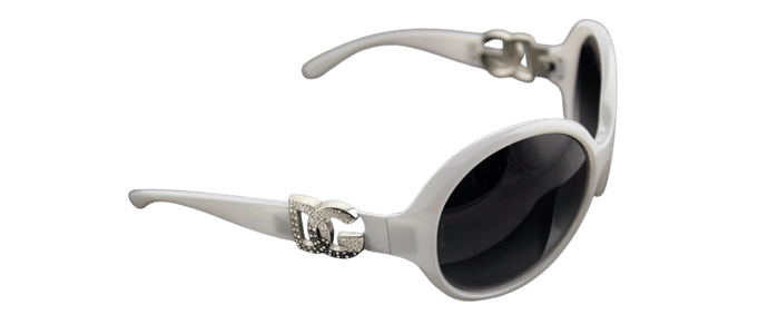 RARE Genuine D&G Dolce & Gabbana Pearl Grey Crystal Sunglasses DG 6030 B 694/8G