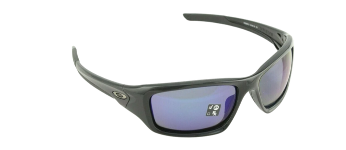 POLARIZED Genuine OAKLEY VALVE Polished Black Deep Blue Sunglasses OO 9236 12