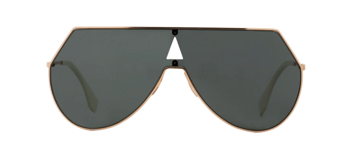 RARE New FENDI EYELINE Gold Grey Oversized Womens Aviator Sunglasses FF 0193S