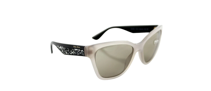 NEW Authentic MIU MIU Opal Argil Cateye Stardust Sunglasses 0MU 06RS UE2-5J2