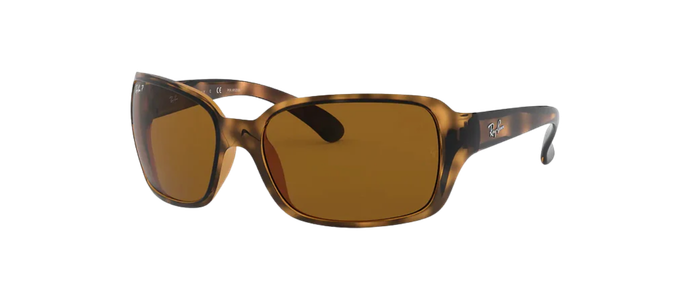 RAY-BAN RB4068 Tortoise Square Wrap B-15 Glass Lens Sunglasses 642