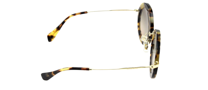 NEW Genuine MIU MIU Brown Suede Havana Gold Round Sunglasses MU 08RS VIF-3D0 08R