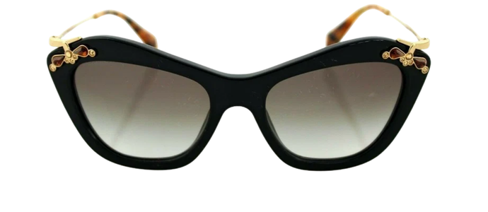 MIU MIU Women's Crystals Black Sunglasses SMU 03P 1AB-0A7