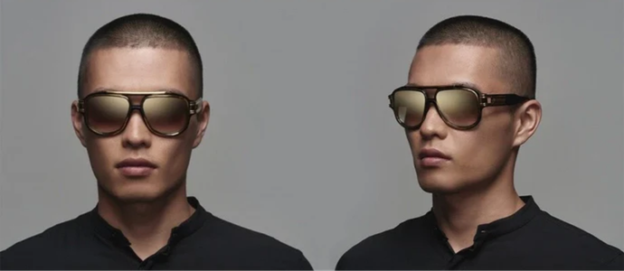 DITA GRANDMASTER SIX Titanium Aviator Black Gold Sunglasses DTS 900 01A