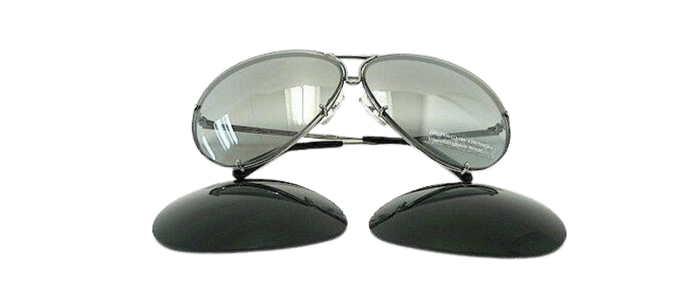 NEW Authentic PORSCHE DESIGN Silver Titanium Aviator Sunglasses P 8478 B 66 MM L