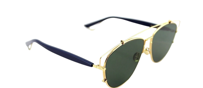 RARE New Christian DIOR TECHNOLOGIC Gold Blue Green Lens Pilot Sunglasses 1UU O7