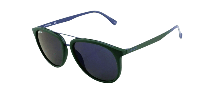 RARE New Genuine LACOSTE Matte Green Blue Round Full Rim Sunglasses L862S 315