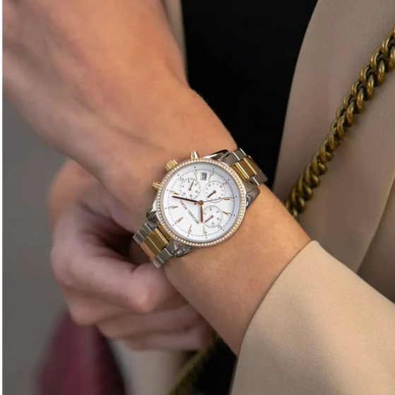 Michael Kors Ritz Chronograph Crystals Gold 37mm Womens Watch MK6474