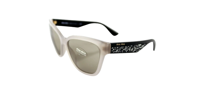 NEW Authentic MIU MIU Opal Argil Cateye Stardust Sunglasses 0MU 06RS UE2-5J2
