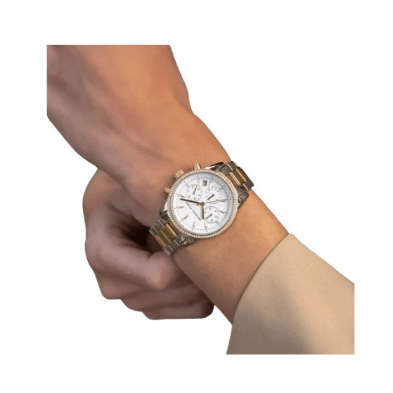 Michael Kors Ritz Chronograph Crystals Gold 37mm Womens Watch MK6474