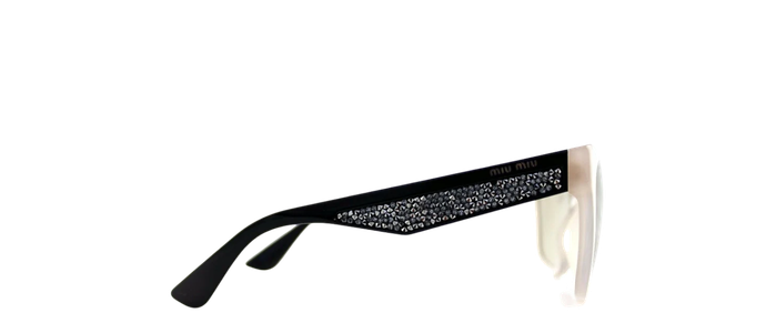 NEW Authentic MIU MIU Opal Argil Cateye Stardust Sunglasses 0MU 06RS UE2-5J2