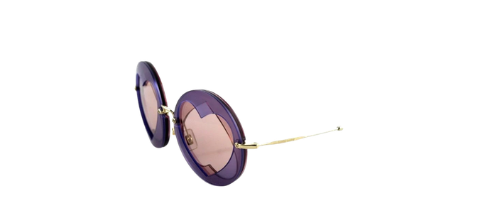 RARE NEW Genuine MIU MIU Lilac Pink Heart Round Sunglasses SMU 01S VA1-4M2 01SS