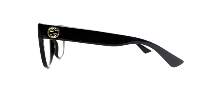 GUCCI Womens Glossy Black Eye Glasses Frame CatEye GG 0037O 001 37O