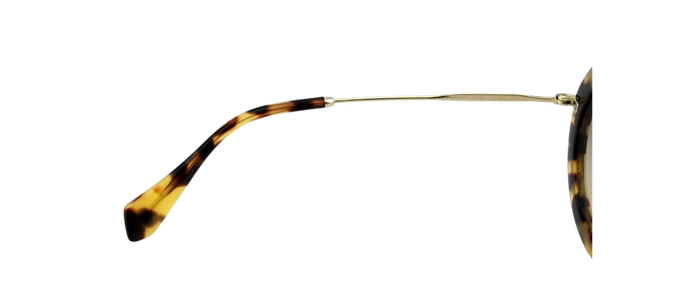 NEW Genuine MIU MIU Brown Suede Havana Gold Round Sunglasses MU 08RS VIF-3D0 08R