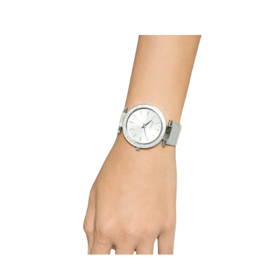 Michael Kors Darci Silver Mesh Crystals Steel Womens Watch MK3367
