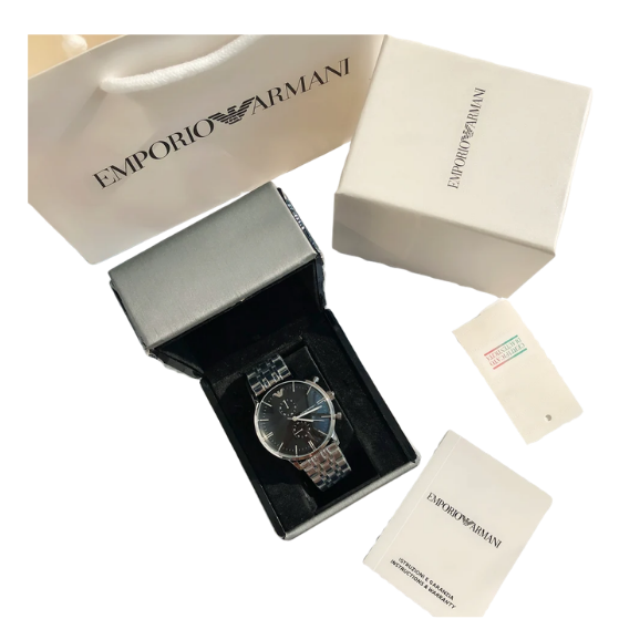 EMPORIO ARMANI Chronograph 43mm Stainless Steel Men's Watch AR0389