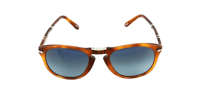 POLARIZED Steve McQueen PERSOL Folding Havana Blue Sunglasses PO 714 SM 96/S3 54