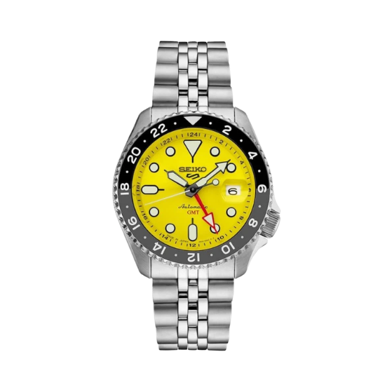 Seiko 5 Sports Yellow Dial Diver's GMT Automatic Men Watch SSK017