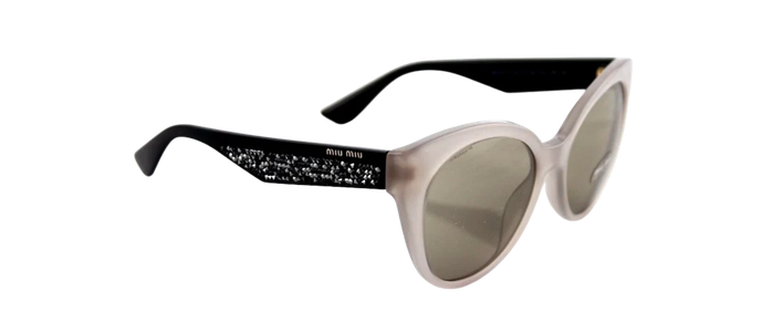 RARE NEW Genuine MIU MIU  Opal Argil Cateye Stardust Sunglasses MU 07RS UE2-5J2