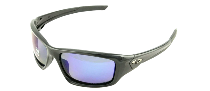 OAKLEY VALVE Polished Black Deep Blue Sunglasses OO 9236 12